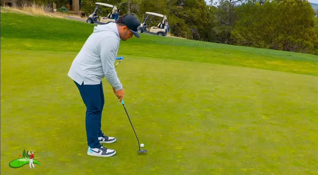 Player with average handicap playing shot