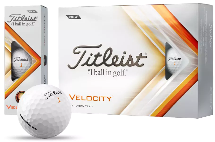 Box of Titleist Velocity golf balls